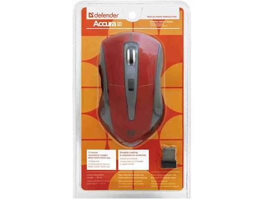 Мышь беспроводная Defender Accura MM-965 красный